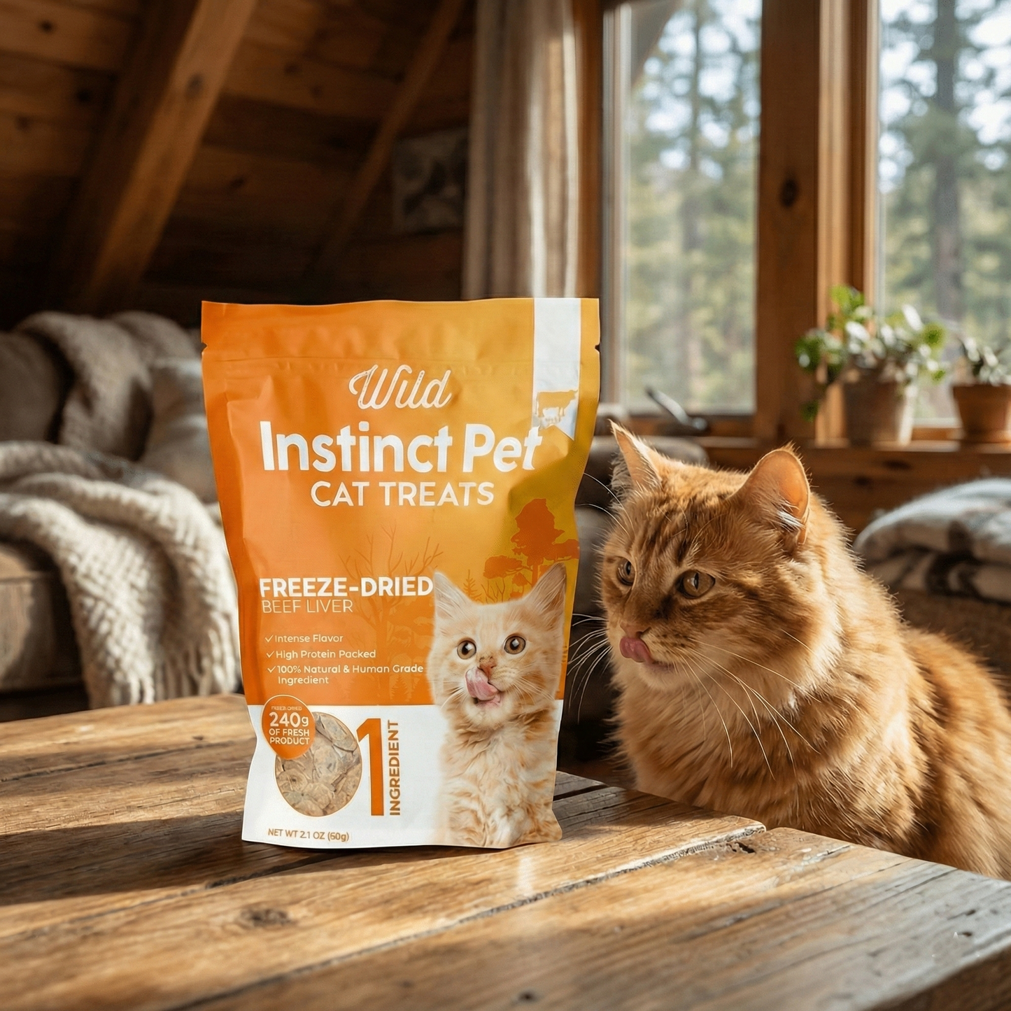 Freeze-Dried Beef Liver Cat Treats Single Ingredient detail view - Clinical-grade quality for dogs and cats
