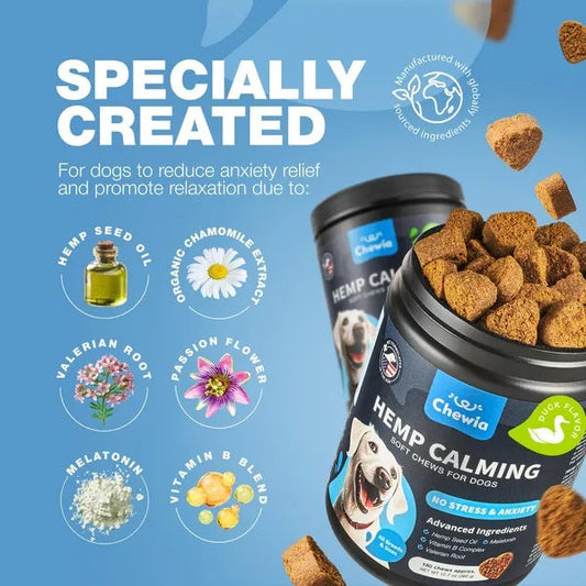 Calming Chews for Dogs Duck Flavor Canine Supplement for All detail view - Clinical-grade quality for dogs and cats