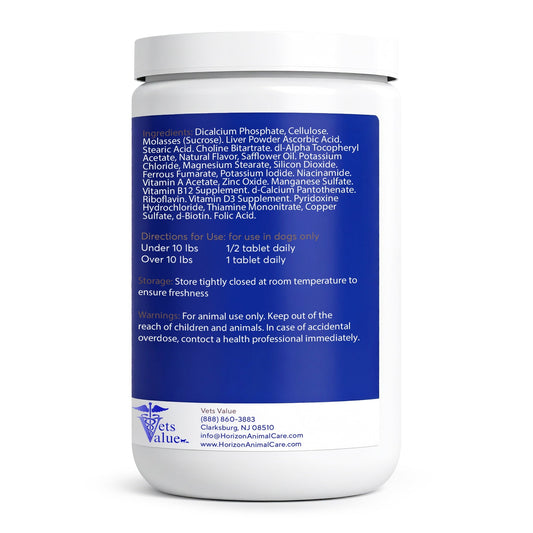 Vets Value All-in-one Dog Vitamins  365 Chewable Tablets detail view - Clinical-grade quality for dogs and cats