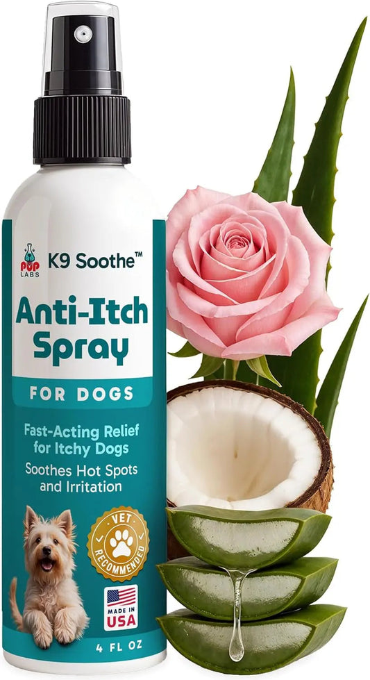 Anti-Itch Pet Skincare Spray for Dogs Aloe, Rose & Coconut Hot... - Premium pet wellness supplement by WellPaw Market