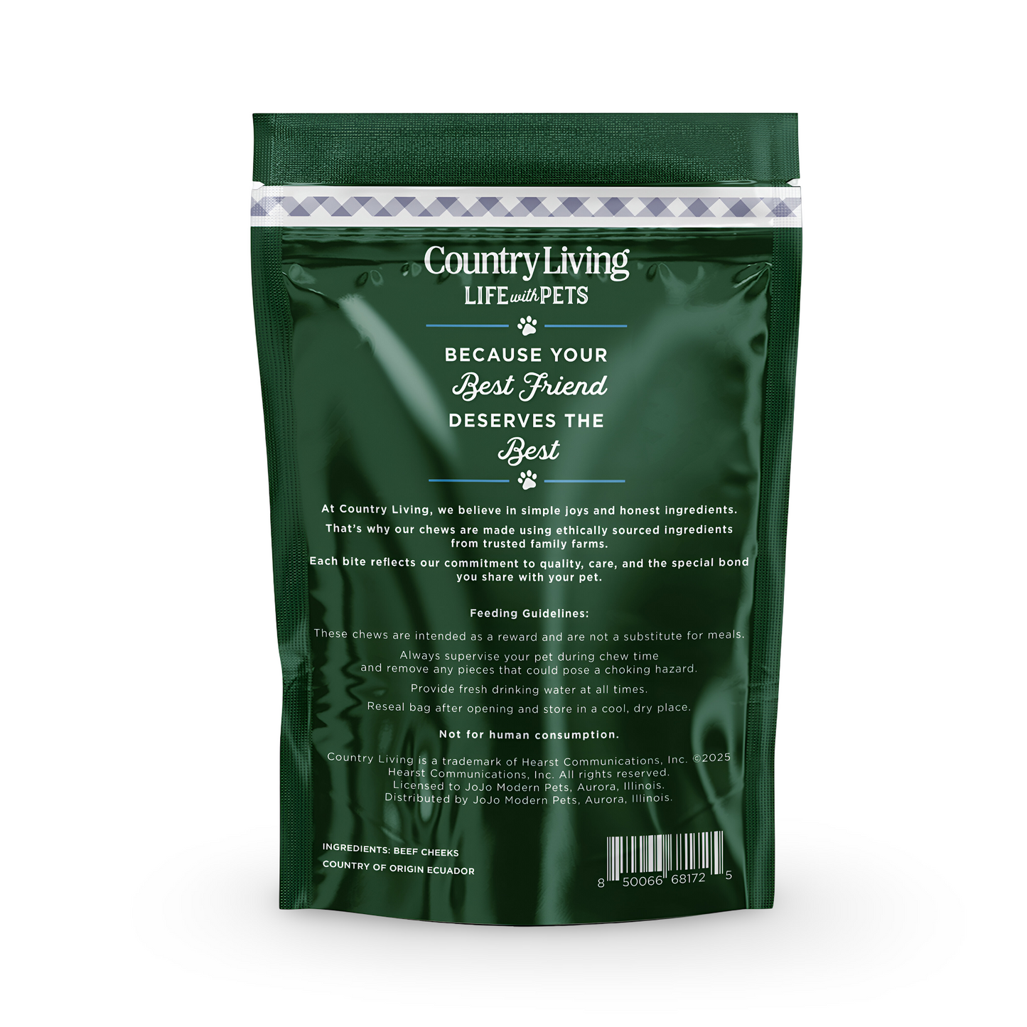 4 X 4 Beef Cheek Chip Dog Treats  Chicken detail view - Clinical-grade quality for dogs and cats