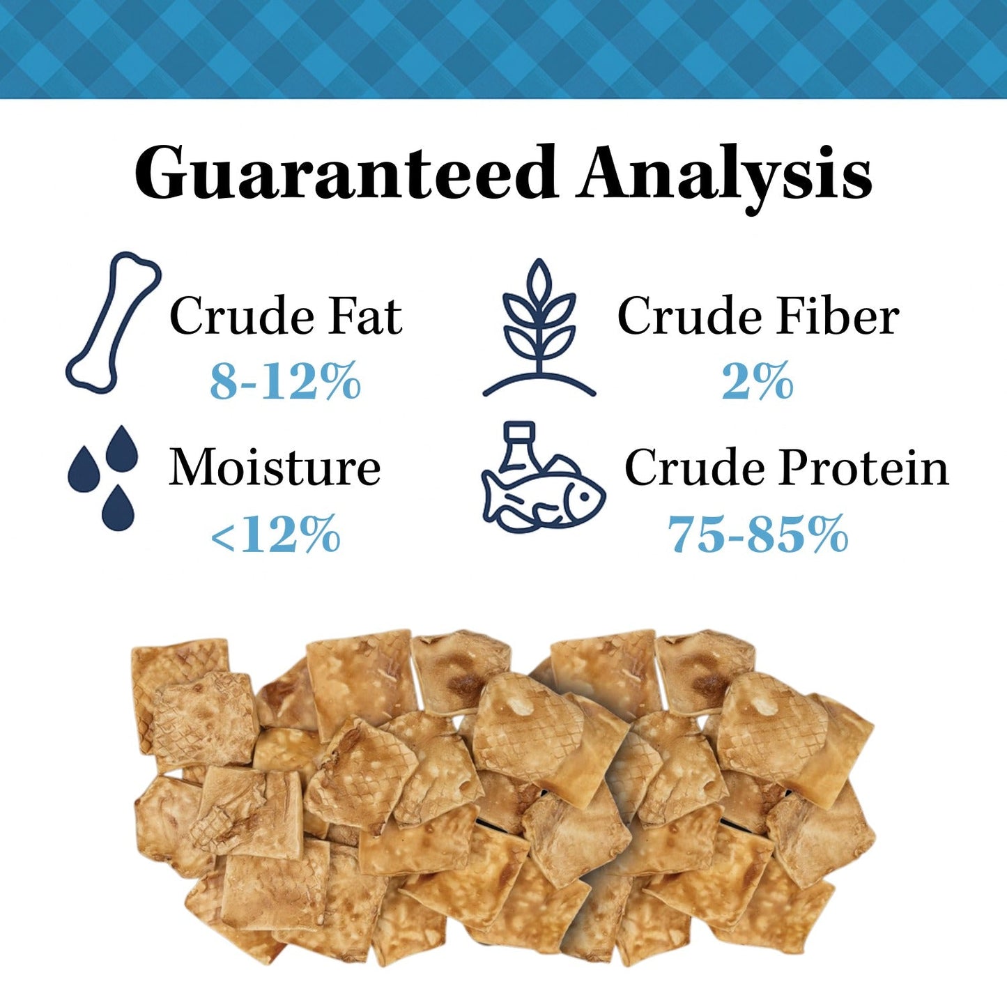 4 X 4 Beef Cheek Chip Dog Treats  Chicken detail view - Clinical-grade quality for dogs and cats