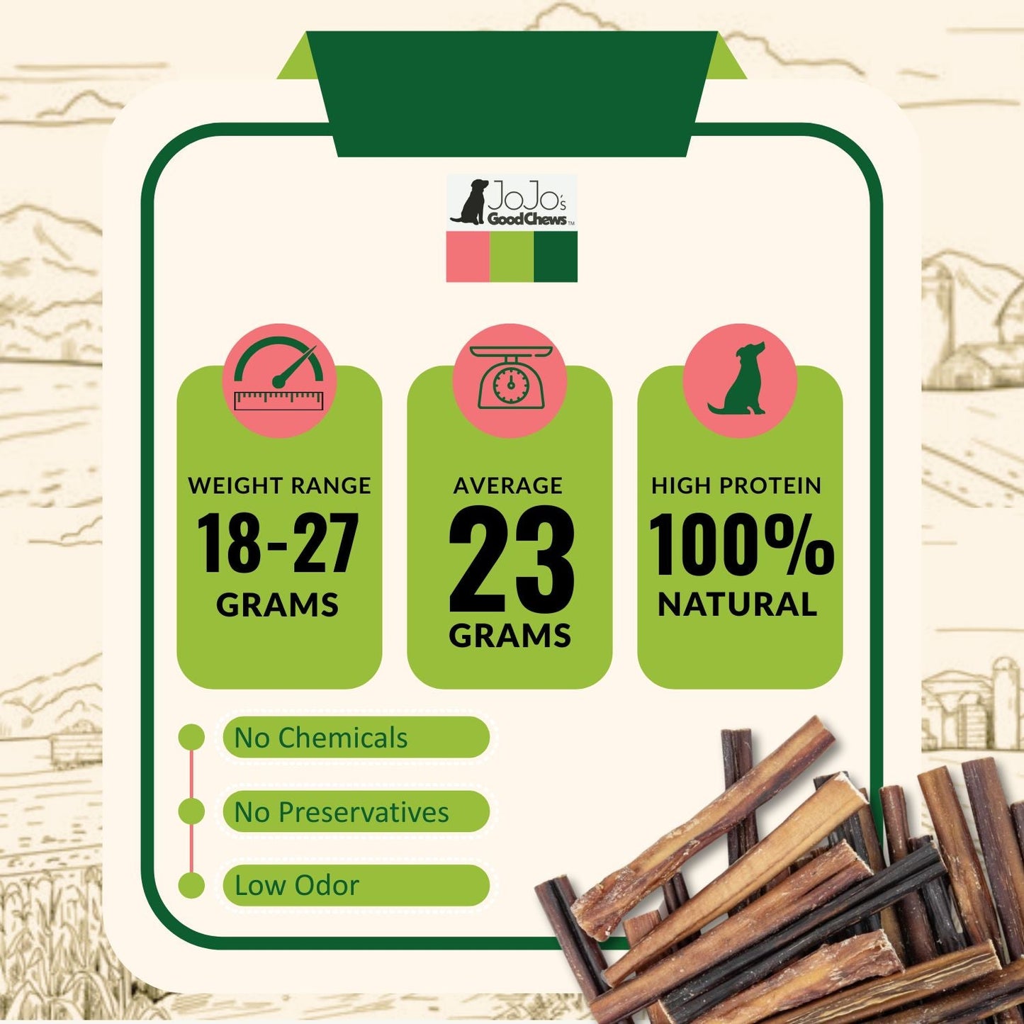 All-natural Beef Bully Stick Dog Treats  Nutrient-rich, and detail view - Clinical-grade quality for dogs and cats