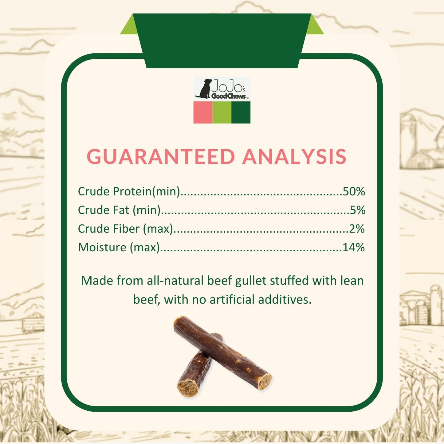 All-natural Beef Stuffed Gullet Dog Treats  Protein-packed detail view - Clinical-grade quality for dogs and cats