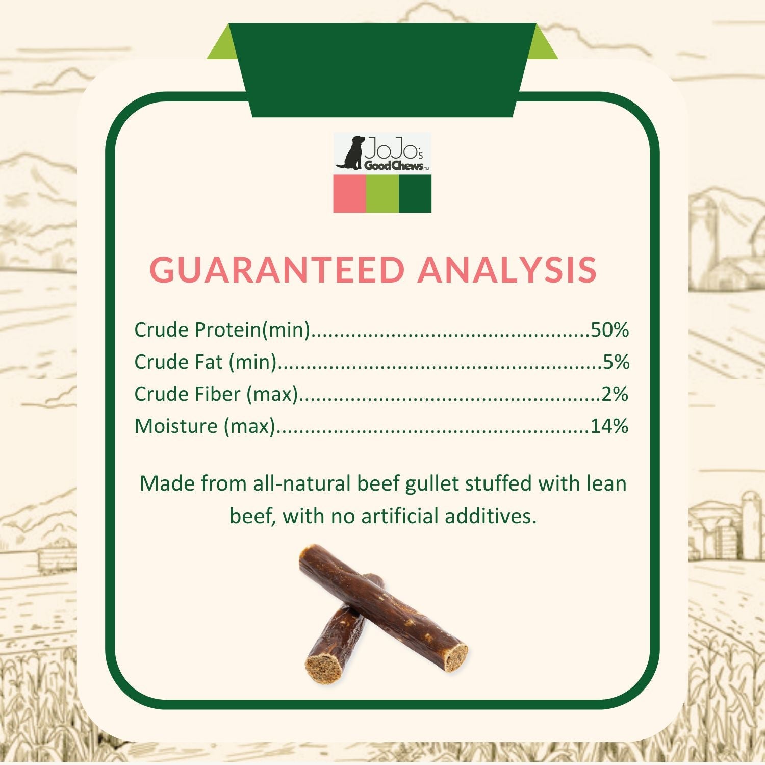 All-natural Beef Stuffed Gullet Dog Treats  Protein-packed detail view - Clinical-grade quality for dogs and cats