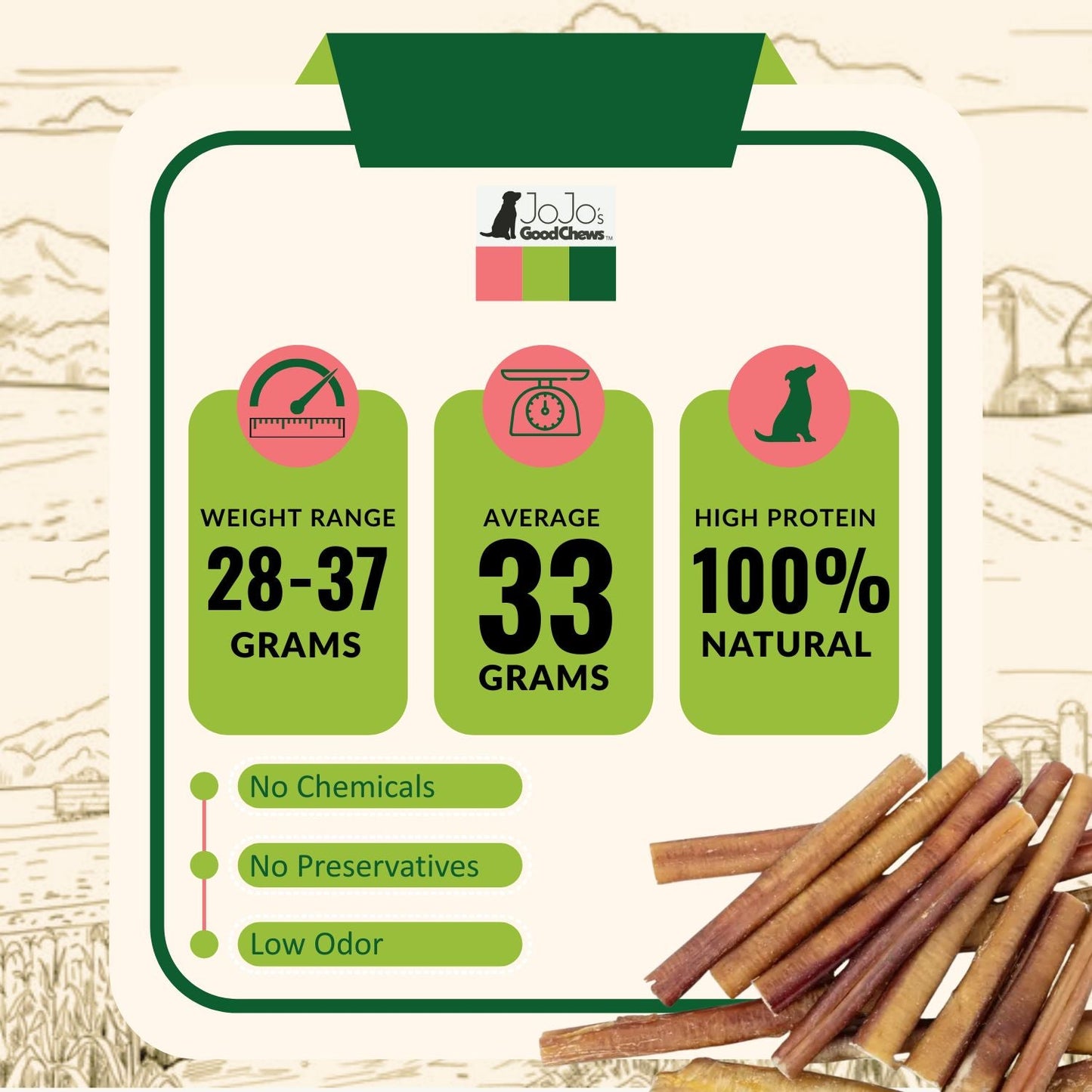 All-natural Beef Bully Stick Dog Treats, High Protein & detail view - Clinical-grade quality for dogs and cats